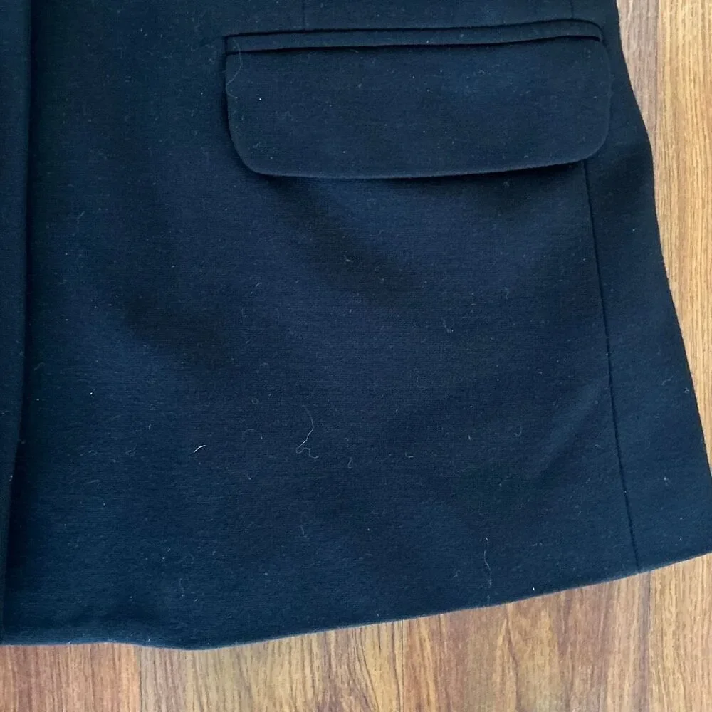 Theory black sleeveless blazer with silk raw edge ruffle sleeve detail 8